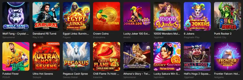 Slot games, Need For Spin Casino, slots